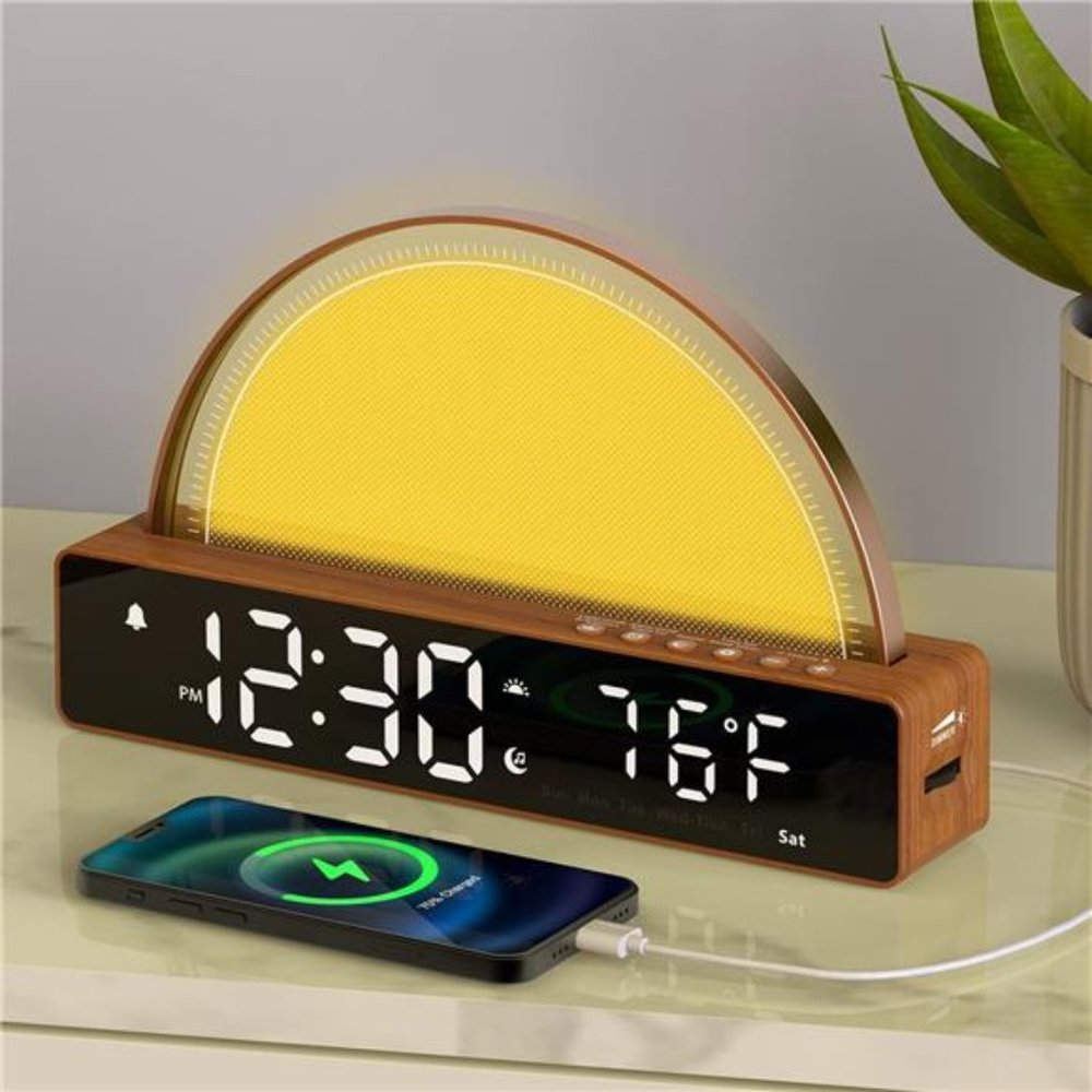 Sunrise Alarm Clock, Wake Up Light Dawn Simulator,Bedside Lamp Color Night Light